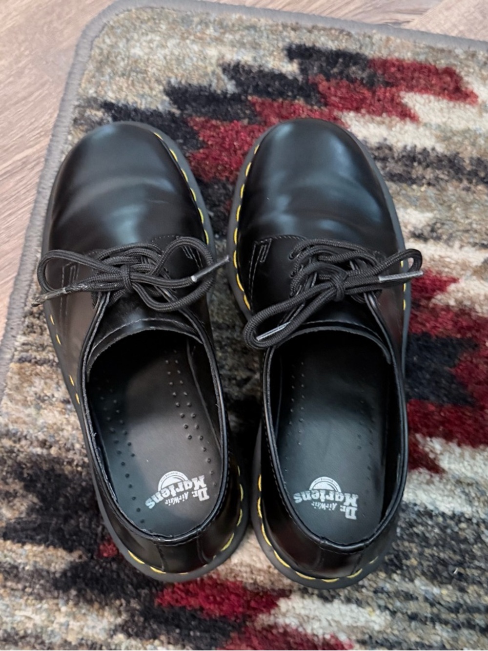Dr. Martens Black Leather Lace-Up with Yellow Stitching - Picture 7 of 8